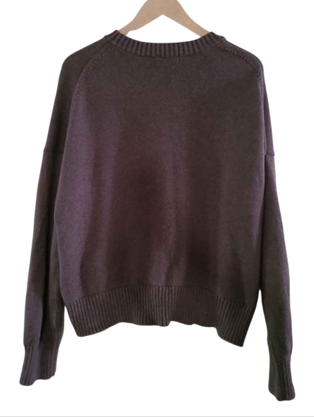 Quince Boyfriend Crew 100%Organic Cotton Sweater Heather Brown - Picture 11 of 16